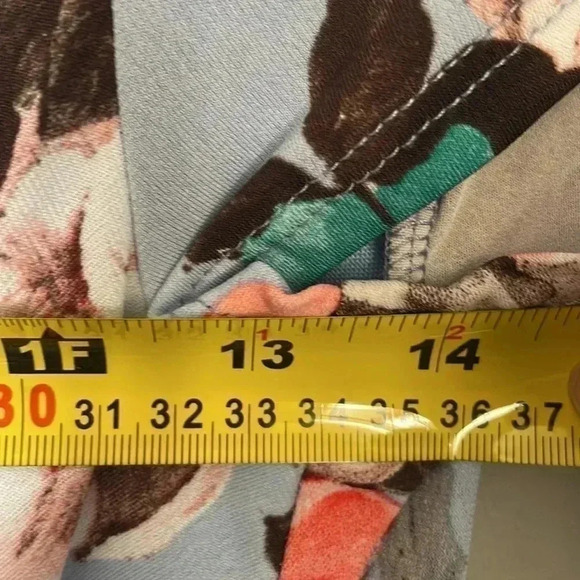 PinkBlush Light Blue Floral Draped Wrap Front Maxi Dress-Size  M - Picture 6 of 6